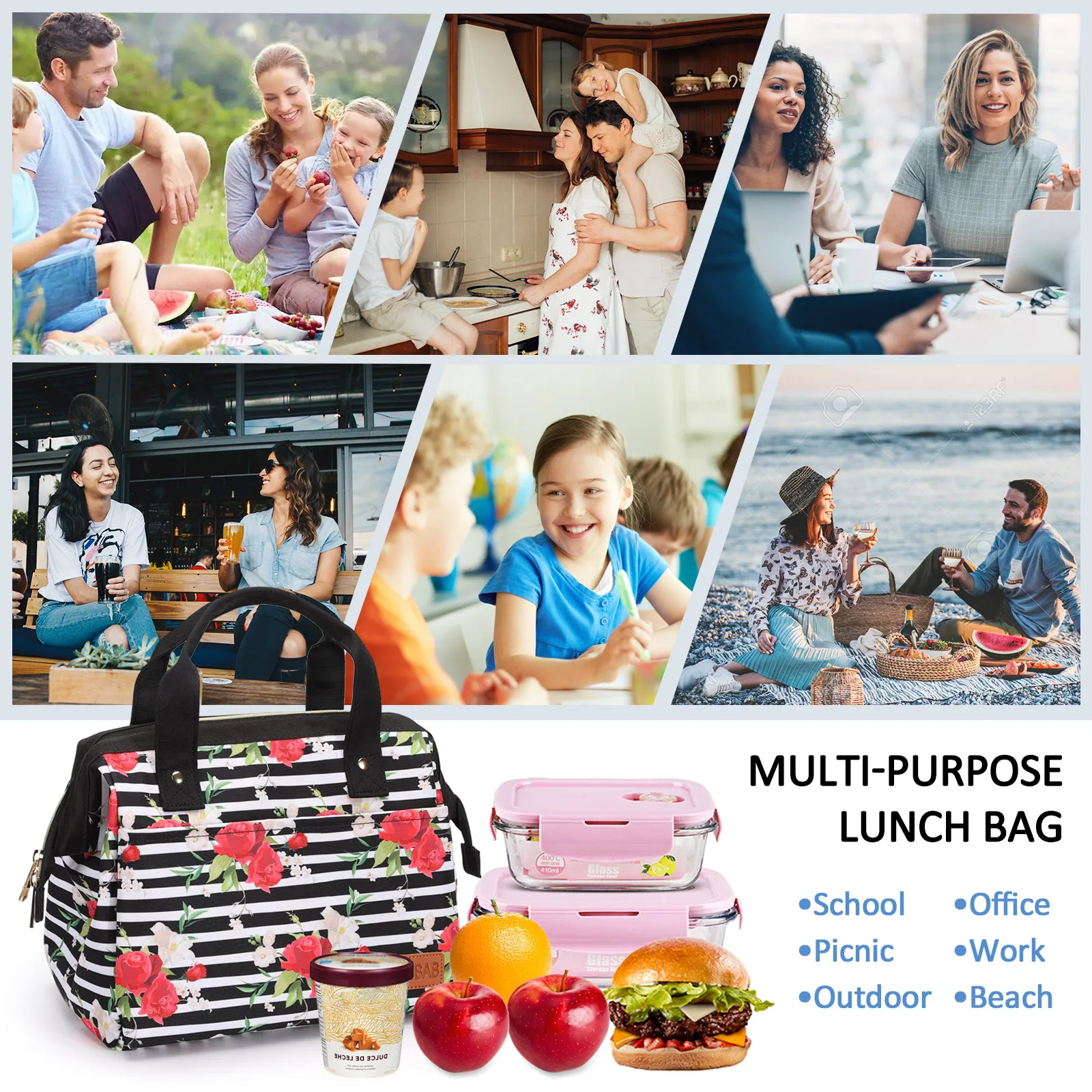 Mochila Termica Porta Alimentos Neveras Portatil Para Almuerzo Picnic Accessories Bag Basket Pique Nique Pochette Isotherme Sac