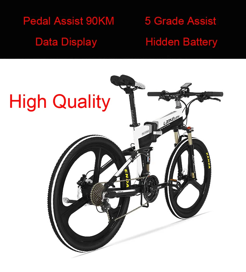 2 Wheels Electric Scooter Adults Two Wheel Electric Bicycles 26 Inch 27 Speed 48V 400W Folding Electric Bicycle (13)