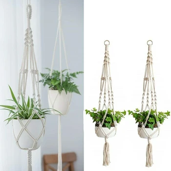 

2pcs Plant Hanger for Flower Pot Plant Holder Hand-woven Rope Hanging for Home Garden YU-Home