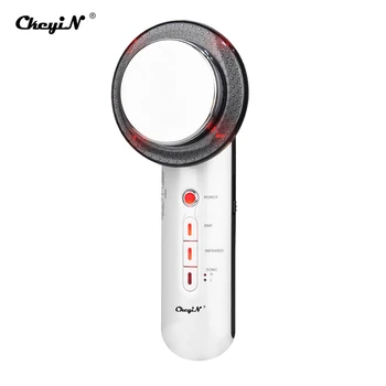 

CkeyiN 3 IN 1 Beauty Slimming Massager Ultrasonic Micro Current EMS Infrared Heat Therapy Fat Burner Face Body Beauty Device