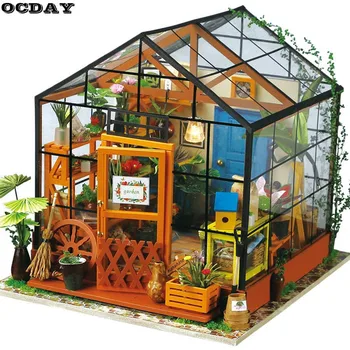 

Robotime 3D Wooden Puzzle DIY Dollhouse Building Model Cover Miniature Handmade Educational Toy Woodcraft Gift For Children Hot