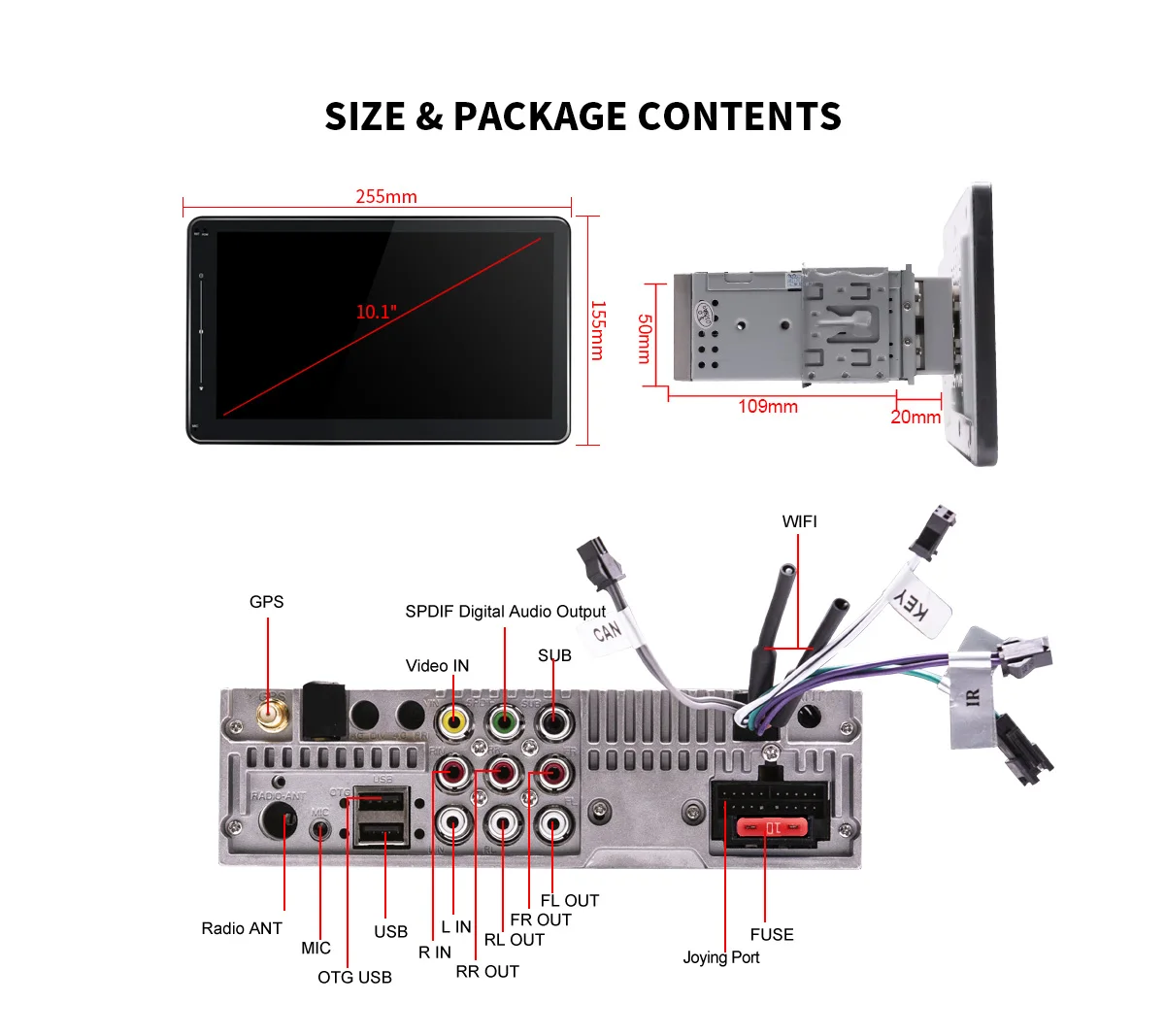 Perfect 1280*720 DSP Mirror Link 10.1" 1Din Android 8.1 Car Stereo Multimedia Radio GPS 4G SIM Card SPDIF Subwoofer DVR OBD DAB+ WiFi 17