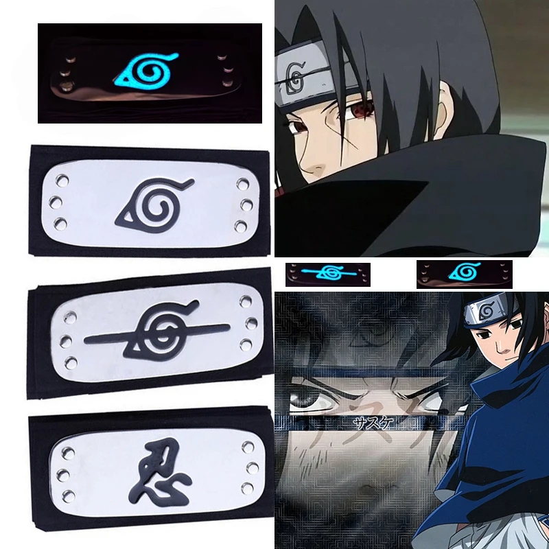 Ниндзя аксессуары металлическая повязка на голову Аниме фигурки Uchiha Itachi Sasuke Konoha