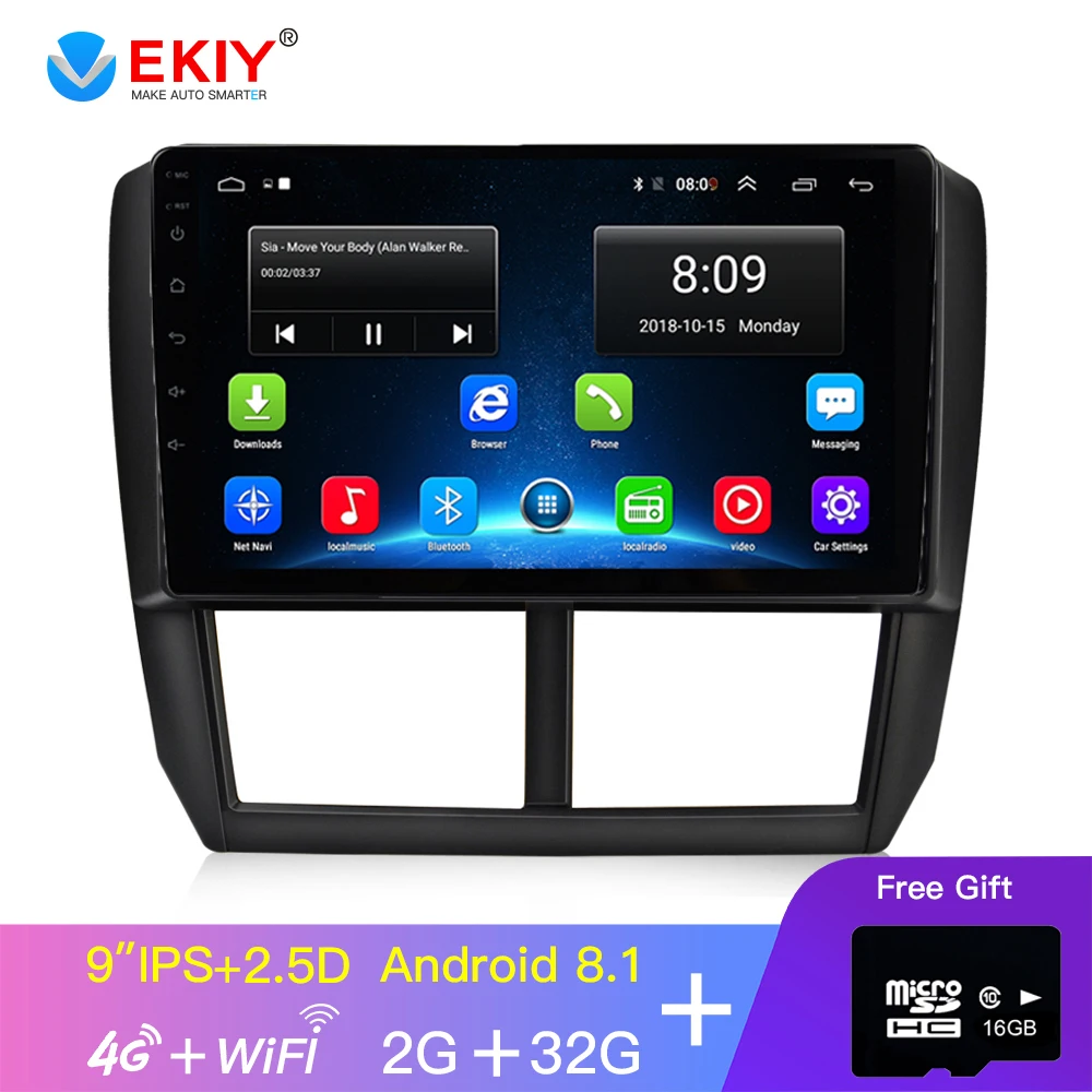 

EKIY 9'' IPS Car Radio Multimedia Video Player Navigation GPS Android No 2 Din Auto Radio Audio For Subaru Forester 2008-2012