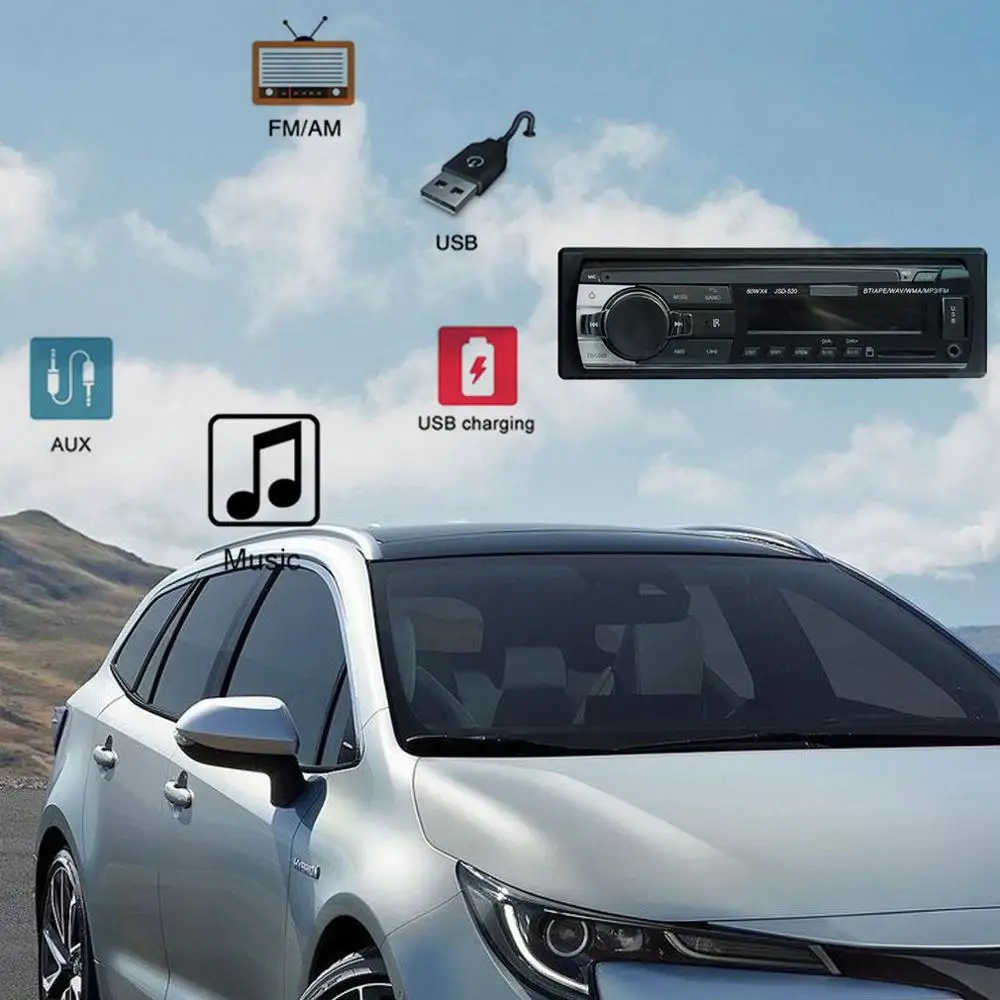 Новый автомобильный беспроводной Mp3 плеер JSD520 стерео радио Универсальный