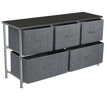 

Multifunction Removable Chest of 5 Drawer Dresser Non-woven Furniture Cabinet Storage Toy storage box Storage shelf Organizer