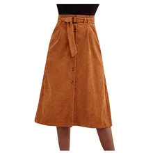 Женская модная юбка, новая весенняя Короткая Повседневная Женская Вельветовая юбка с высокой талией, Юбка До Колена, Женская юбка, 40