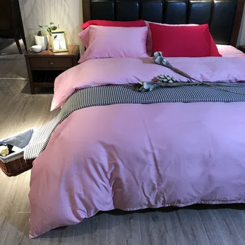 

Four-piece cotton pure color 60S plush cotton simple plain bed linen cotton bedding