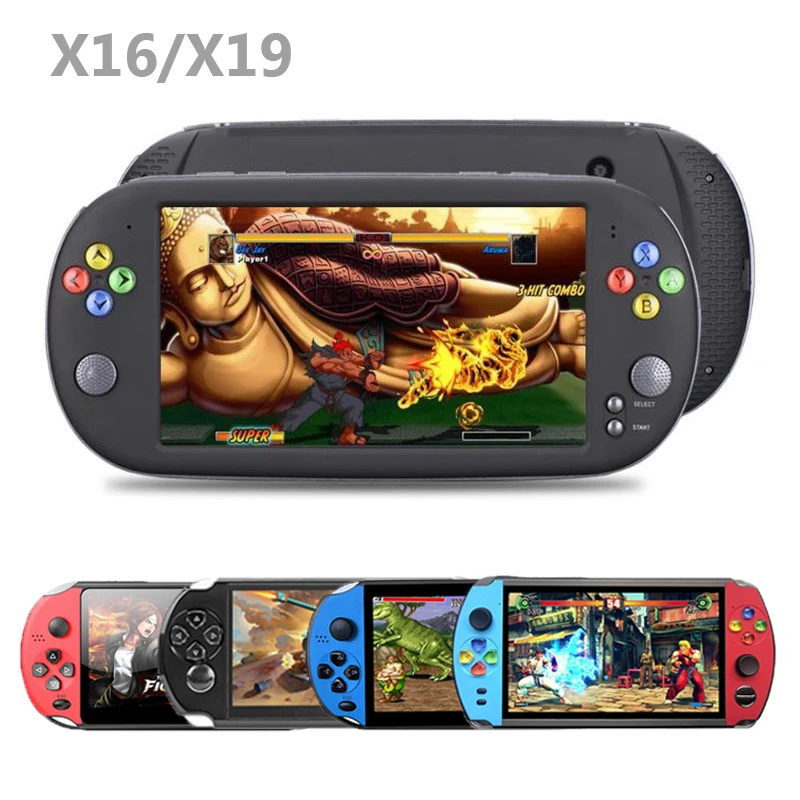 X16 7 Inch Game Console 8GB 16G Handheld X19 Retro Game Player Built-in 2500/3000 Games X12 PLUS Video Gamepad for Neogeo Arcade