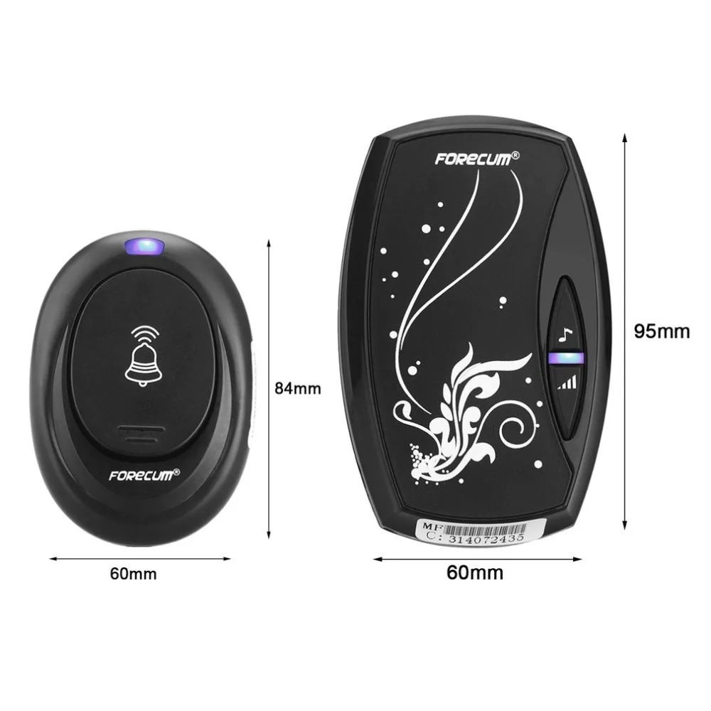 Door Bell with 36Chimes Single Receiver Waterproof smarthome wrislessdoorbell Plug-in Type Smart Home Door Bells for back yard