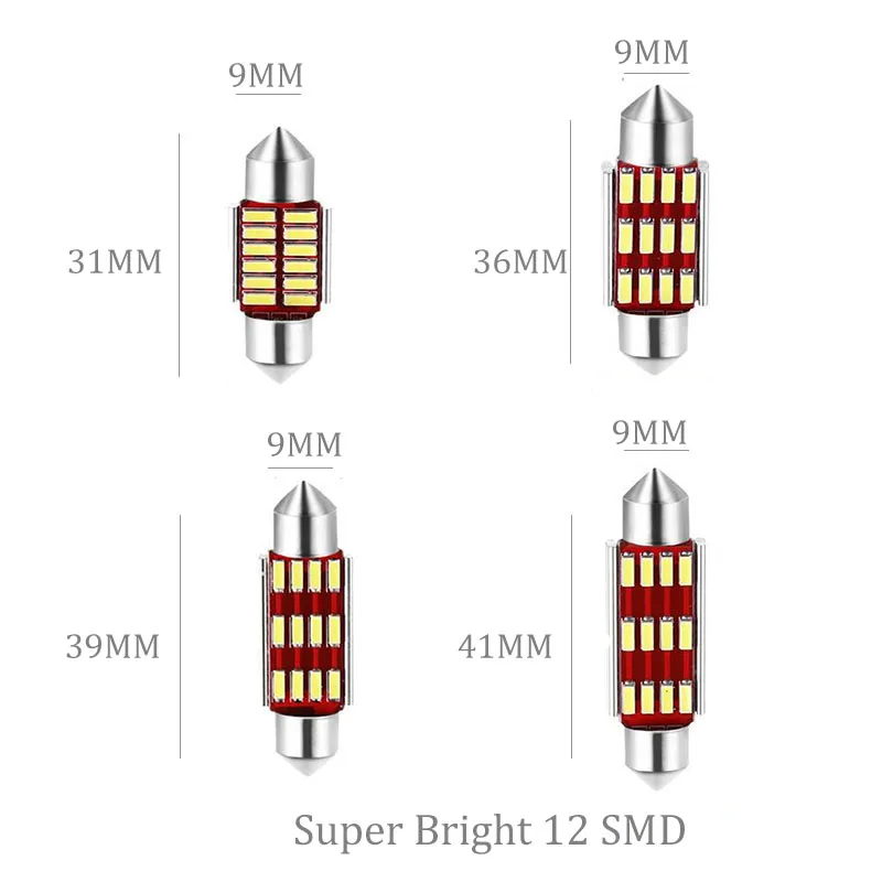 Фестон 31 мм 36 39 41 лампа Doom Светодиодная C5W C10W супер яркая 4014 SMD Canbus без ошибок 12 В