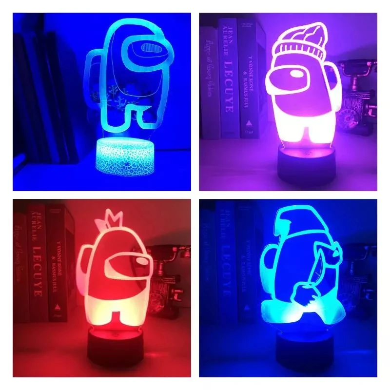 Unter Uns 3D Spiel Lampe 16 RGB Farben LED Nachtlicht Tisch Home Party Urlaub Atmosphäre Decor Atmosphäre Nacht Nacht geschenk Spiel