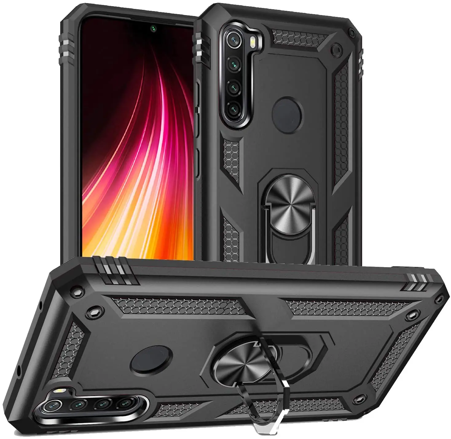 Чехол для Xiaomi Redmi Note 8 T армированный прочный военный противоударный магнитный