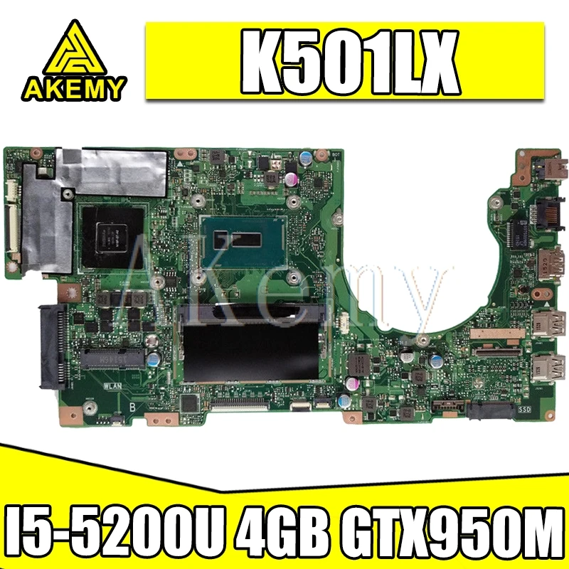  Akemy K501LX For ASUS K501LN K501LB A501L K501L V505L Laotop Mainboard K501LX Motherboard W/ I5-520