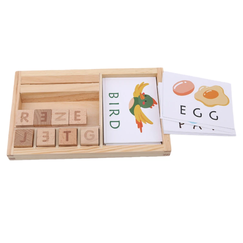 Обучающая игрушка для малышей деревянные орфографические английские слова игры буквы картон образование по методу Монтессори Spell слово