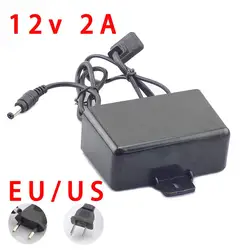 AC DC 12V 2A 2000ma CCTV Camera Power Supply Adaptor Outdoor Waterproof Adapter Charger EU US Plug for CCTV Video Camera