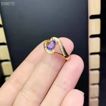 

Natural Tanzanite 925 Silver Jewelry Ring Women Fine Jewelry 4x6mm