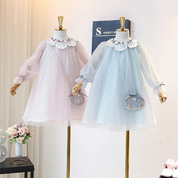 

5340 Ribbons Embroidery Tutu Princess Baby Girl Dress 2020 New Spring Summer Party Wedding Kid Dress For Girl Wholesale Clothes