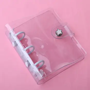 

Transparent 3 Hole Mini PVC Loose Leaf Notebook Notepad Sheet Shell Folder Cover
