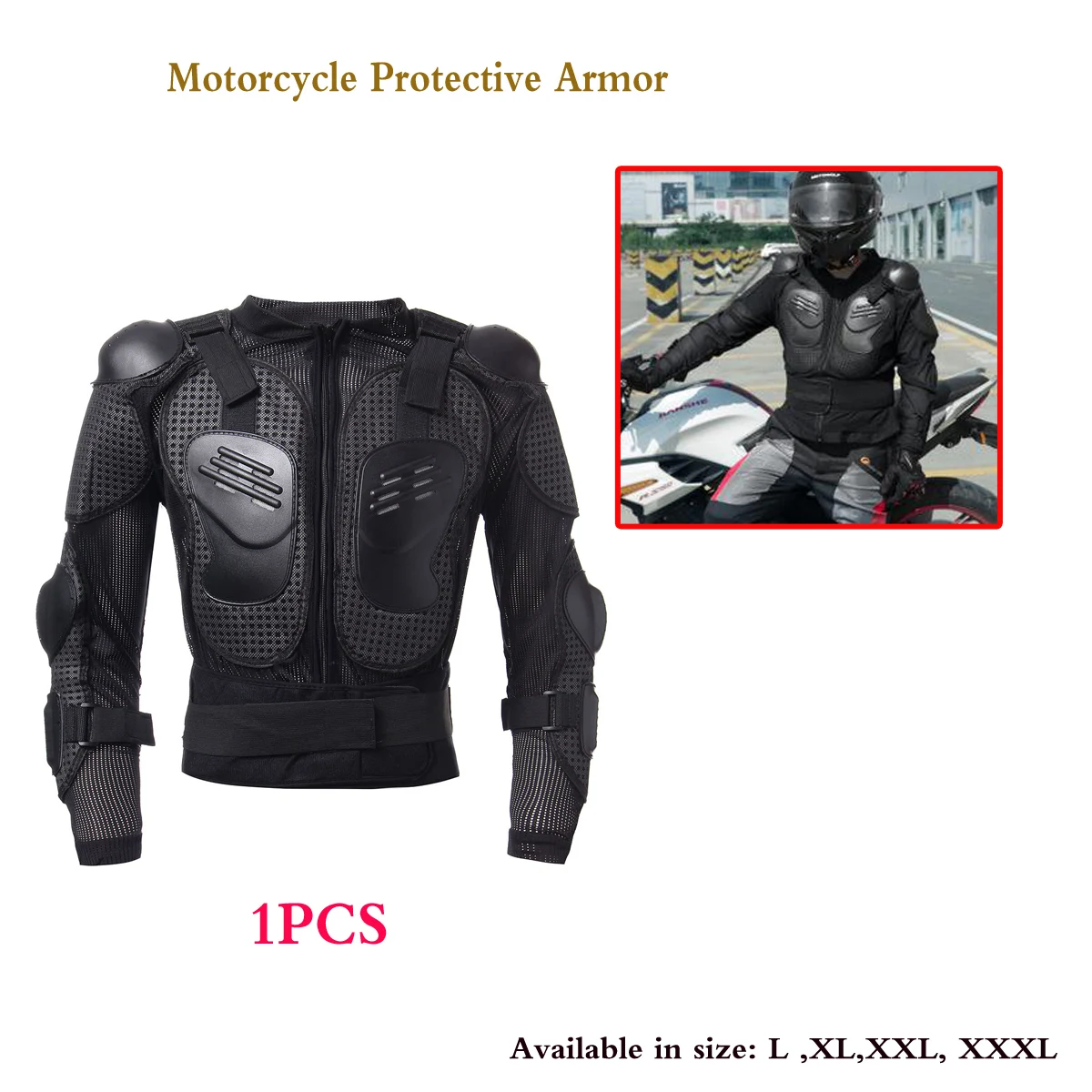 Men Full Body Motorcycle Jacket Armor Motocross Racing Protective Gear Motorbike Chest Elbow Back Shoulder Protector