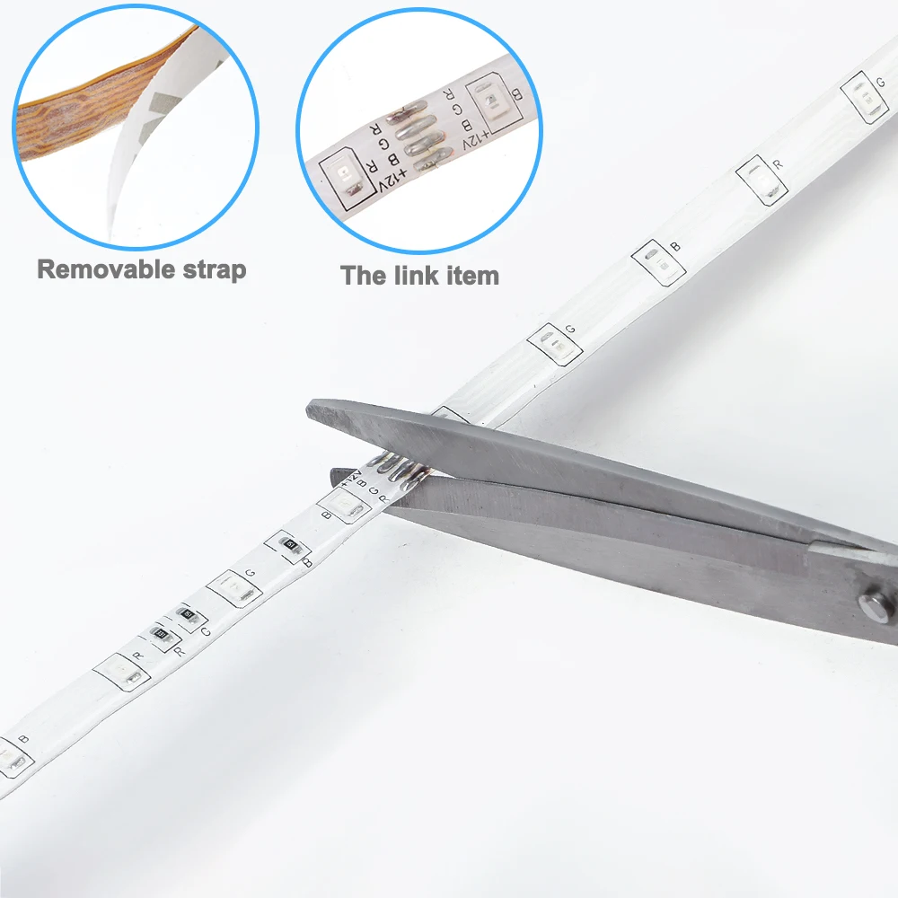 Светодиодная лента водонепроницаемая 5/10/15/20 м Wi Fi SMD 3528 DC12V RGB с дистанционным