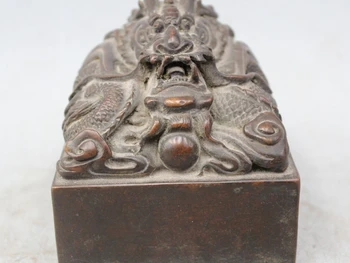 

Chinese China Dynasty King Emperor Bronze Dragon Beast Statue Seal stamper Stamp