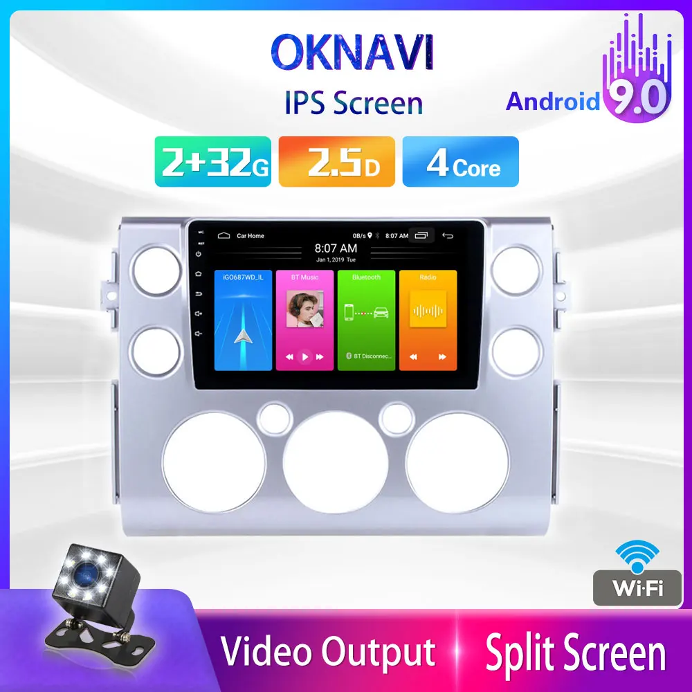 

Android 9.0 Radio For Toyota FJ CRUISER 2007-2018 Car Multimedia Video Player No DVD With DSP WIFI 2 din 9" Split Screen
