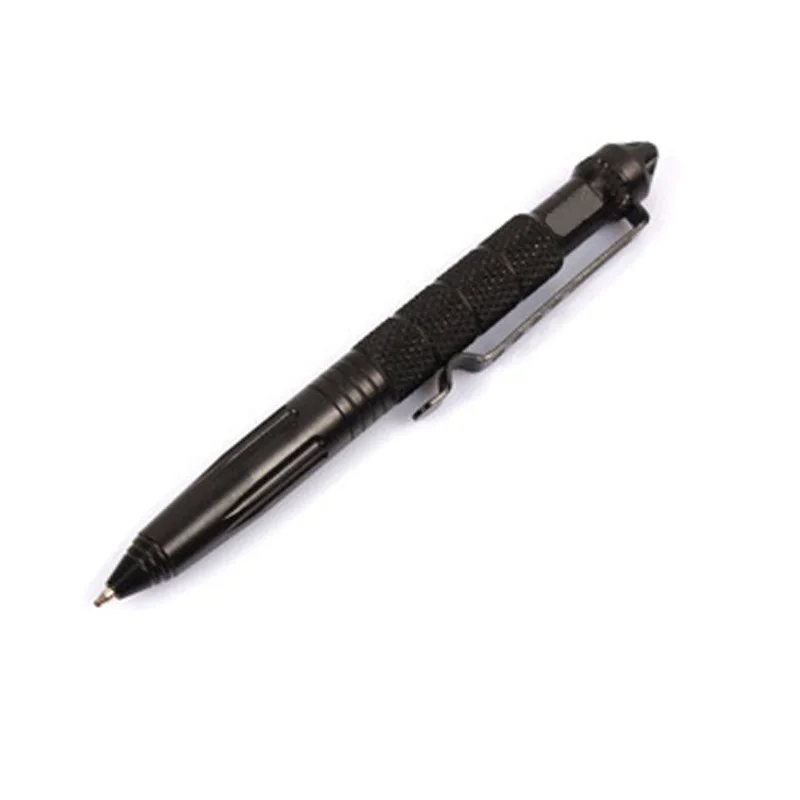 Тактическая ручка, ручка для самообороны, многофункциональная, авиационная, алюминиевая, ручка для самообороны, инструмент, противоскользящая, портативная ручка - Цвет: Черный