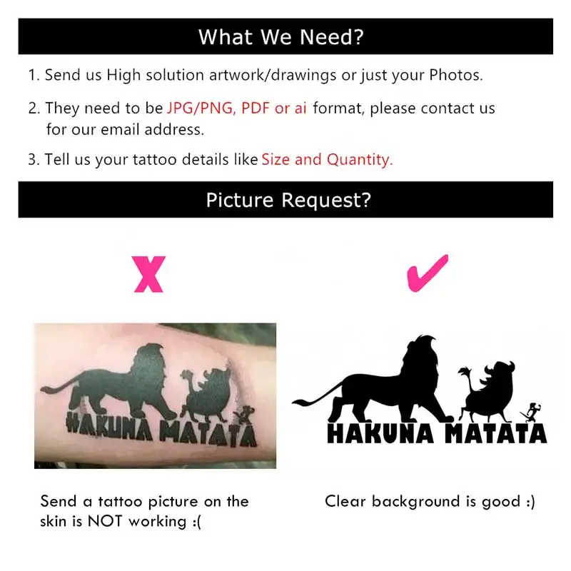 Personalized Temporary Fake Tattoo DIY Customize Tattoo Custom Make Tattoo Sticker For Wedding Cosplay Company Logo Party, Pets 3