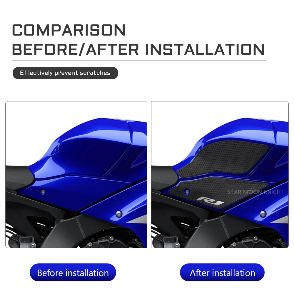 Motorcycle Side Fuel Tank Pad For Yamaha YZF R1 R1M YZFR1 YZF-R1 2020 - 2021 Tank Pads Protector Stickers Knee Grip Traction Pad