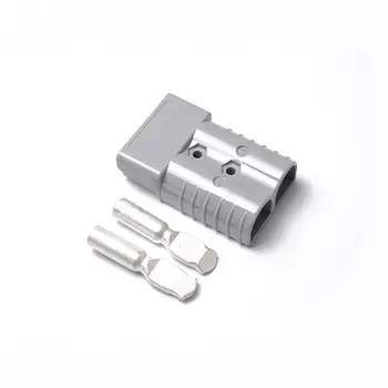 

1Pc Red/Gray 350A 600V Forklift Connector Adapter Plug with 2 Ports Battery Power Plug 10.8*7*3.2cm