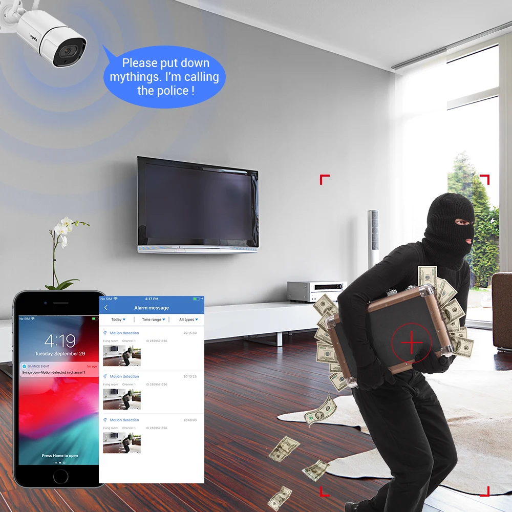 SANNCE Водонепроницаемая 3MP IP камера HD WiFi Беспроводная цилиндрическая наблюдения