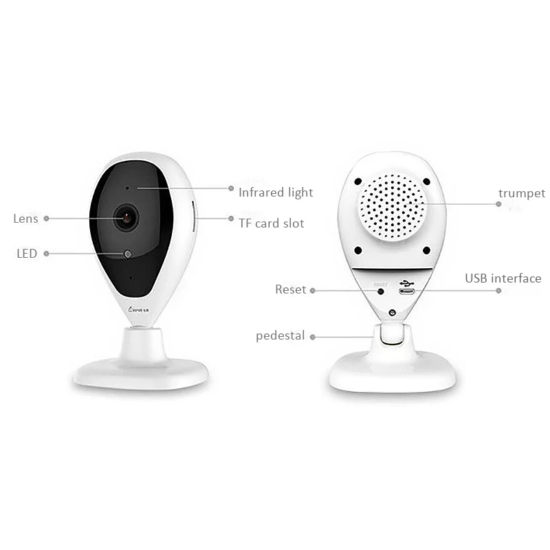 MOOL F21 2MP 1080P Wireless IP Camera WiFi Panoramic Night Vision Home Security Camera EU Plug