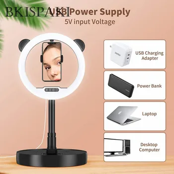 

Video Light Dimmable LED Selfie Ring Light USB ring lamp Photography Light with Phone Holder Table stand for Makeup Youtube G2