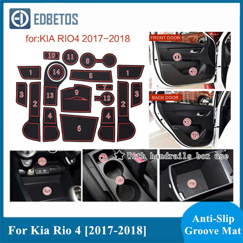 Нескользящие Коврики для Kia Rio 4 X Line 2017 2018 2019 2020|Автомобильные грязезащитные