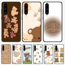 Cute Cartoon Animal Fuzzy Teddy Bear Phone Case For Huawei P9 P10 P20 P30 P40 Lite Pro P Smart 2020 Mate 30 40 Pro