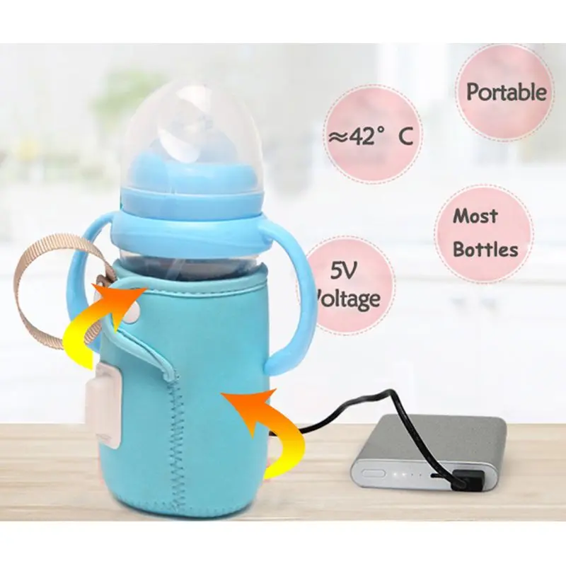 High Quality USB Baby Bottle Portable Bottle Thermostat Heating Cover Anti-scalding Non-slip Insulation Bag