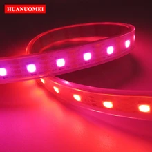 1 м 60 светодиодный s/M HD107S Адресуемая RGB Светодиодная лента 5050 SMD водонепроницаемый Flxeible пиксельный ленточный светильник, DC5V вход, белая печатная плата, водонепроницаемый IP67