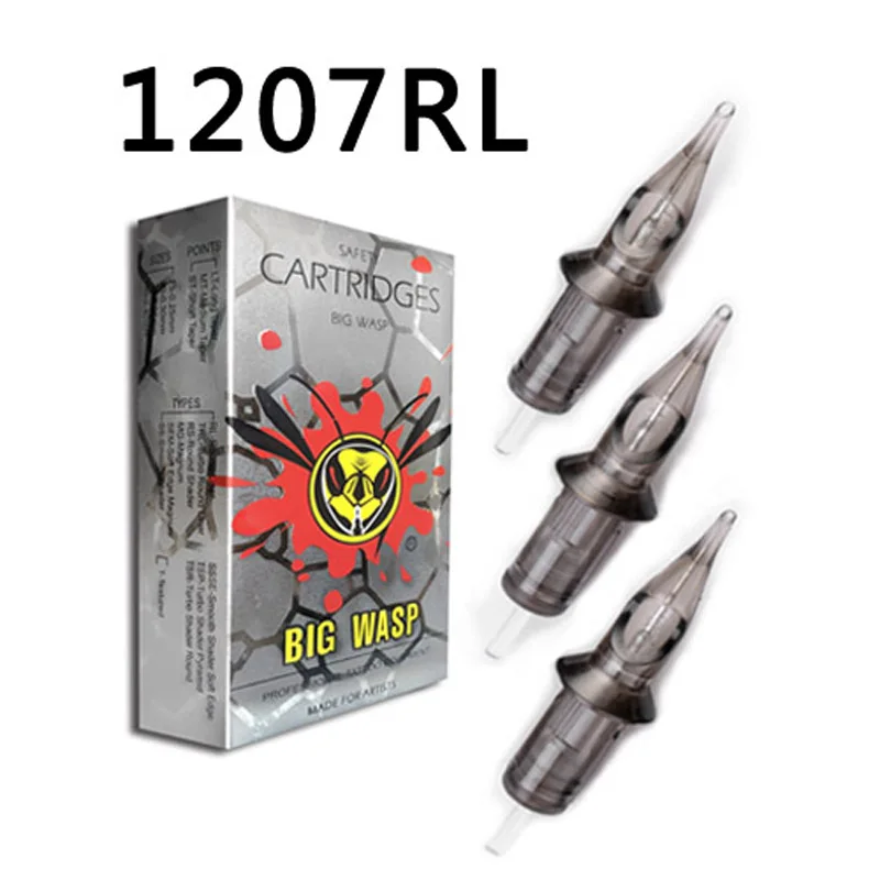 

BIGWASP 1207RL Tattoo Needle Cartridges #12 Evolved (0.35mm) Round Liner (07RL) for Cartridge Tattoo Machines & Grips 20Pc