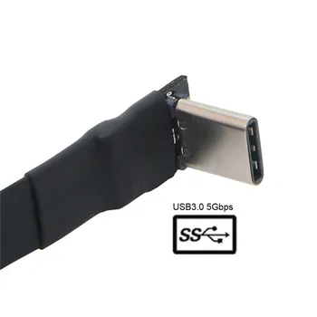 

Up Angled USB-C Type-C Male to USB3.0 Data Cable 0.2m Slim Flat Soft for Tablet & Phone & Laptop 20cm cable