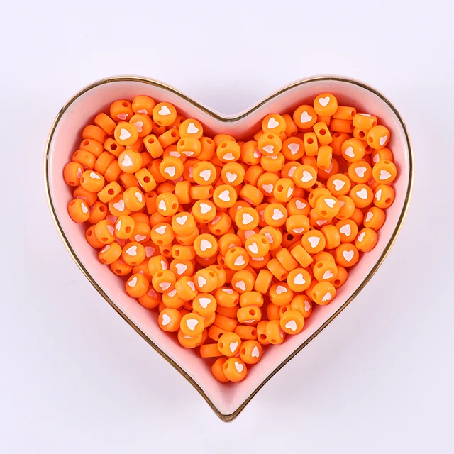100/200/500pcs Heart Beads For Jewelry Making Acrylic Mixed Beads With Letters For Bracelet Handmade Diy Bracelet Necklace 2021 4x7mm 108