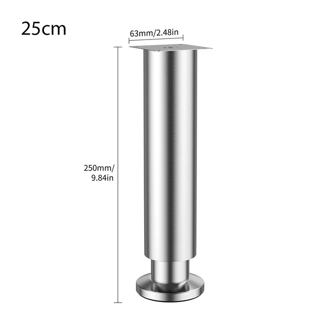 1pcs 8-30cm metal adjustable furniture legs stainless steel furniture replacement legs for tables cabinets TV cabinets sofa feet 25cm-1pcs