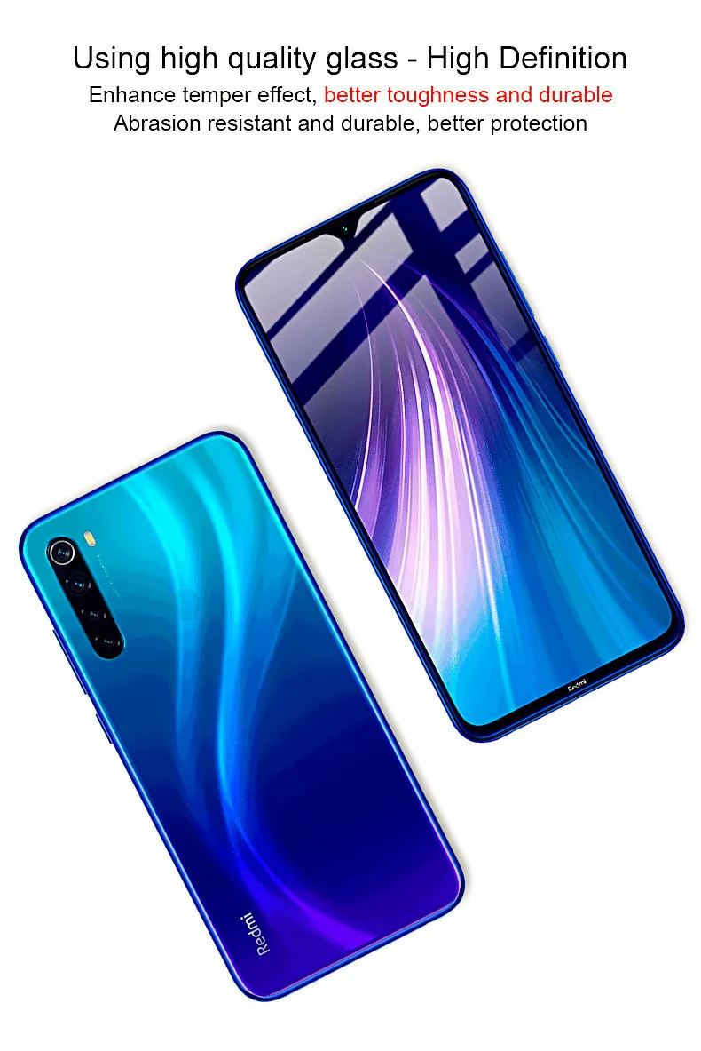 Защитная пленка Imak Для Xiaomi Redmi Note 8 Pro glass Pro+ Полное покрытие Защитная пленка для Xiaomi Redmi Note 8 закаленное стекло