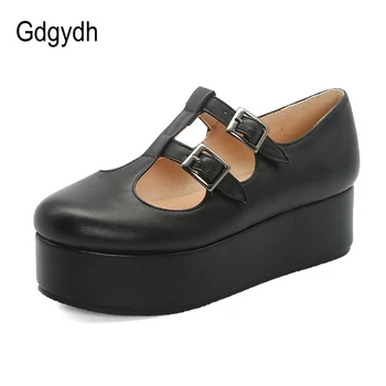 

Gdgydh Fashion Buckle Japanese Student Shoes Pink Gothic Lolita Shoes Platform Flat Heel 2020 New Spring Women Flats Comfortable