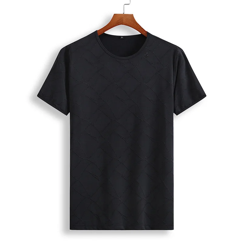 

Extra Large Size Men's Wear Short Sleeve T Shirt Fat Man Dark Flower Round Neck Leisure Half Sleeve Top Plus Fat plus Male