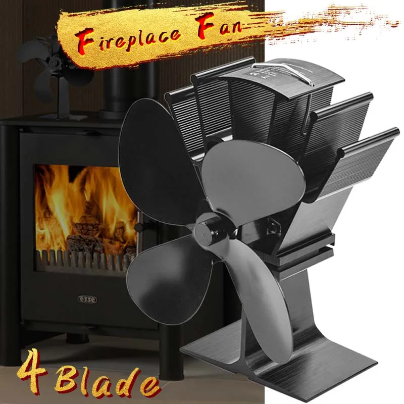 180-210 Room Heat Self-Powered Fireplace Wood Burner Stove Top Fan Quiet 8 Blade 