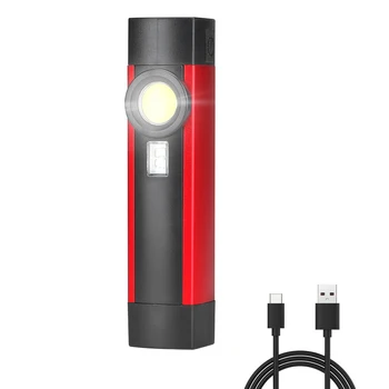 

LED Flashlight Cob Xpe Working Light Portable Working Torch UV Light 4 Modes With Magnet Build-In Battery Lantern For Working