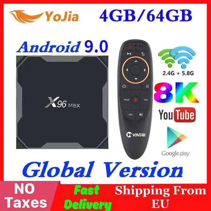  Android 9.0 TV Box X96 Max Amlogic S905x3 8K Smart Media Player 4GB RAM 64GB ROM X96Max Set top Box