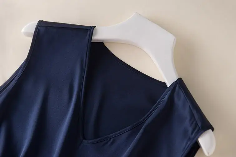 Новинка 2009 Baitao с v-образным вырезом тяжелый Шелковый жилет на подтяжках шелковая блузка без рукавов нижняя Повседневная рубашка