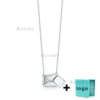 

XL TFX TTFF Rllen Original Popular Brand Envelope Carving Necklace Suitable for Women's Party Jewelry Wholesale Free Delivery.